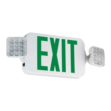 Hubbell Lighting Compass Lighting CCGHOSQ LED Combo Light, Square Heads, White w/ Green LEDs, NiCad Batt, High Output CCGHOSQ